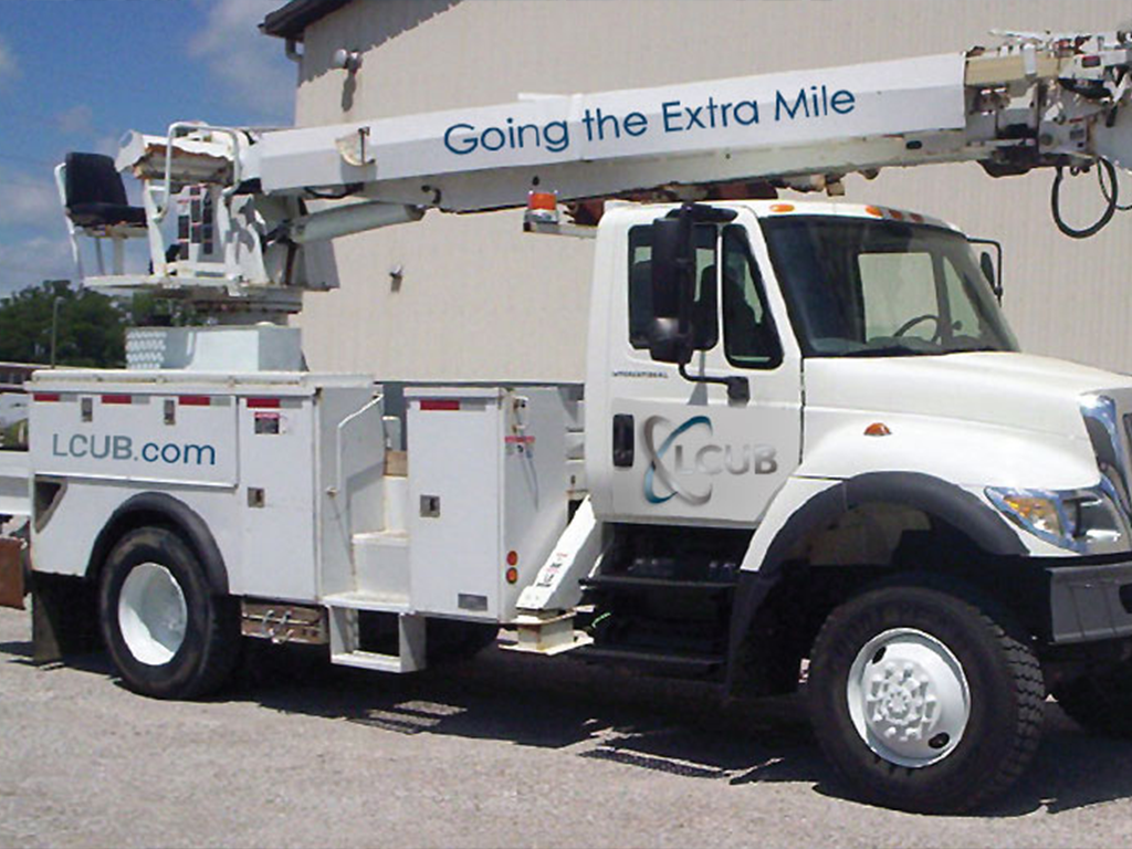 CMOco created the branding for LCUB that was utilized on all of their bucket trucks.