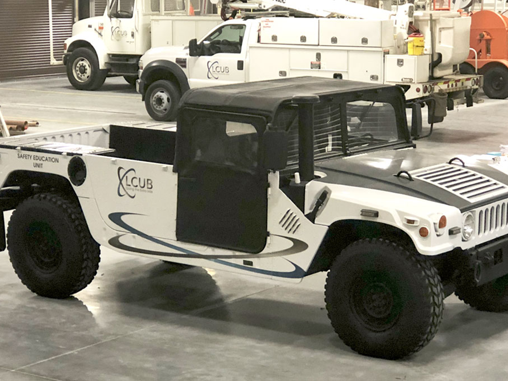 LCUB branding on a humvee